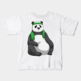 Panda at Fitness with Towel Kids T-Shirt